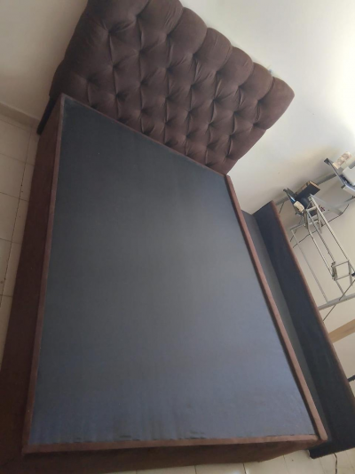 Cabecera y base de cama Matrimonial color chocolate 