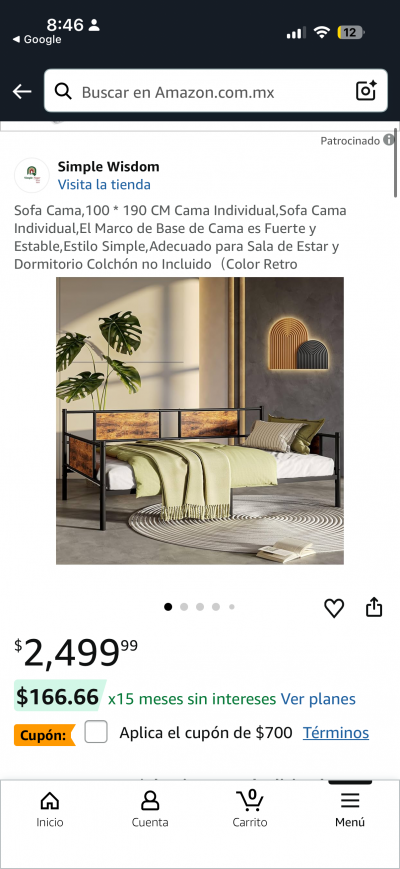 Sofá cama individual 