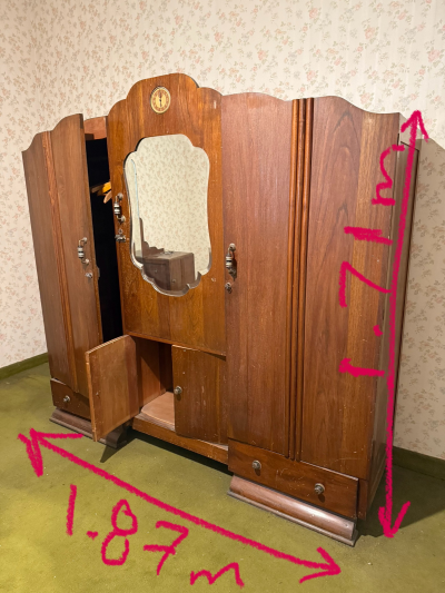 Ropero y lunq antiguos madera muy fina