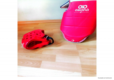 Paquete TKD: peto, careta, concha - Talla S