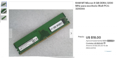 veinte Memorias Ram 8gb