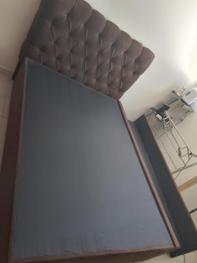 Cabecera y base de cama Matrimonial color chocolate 