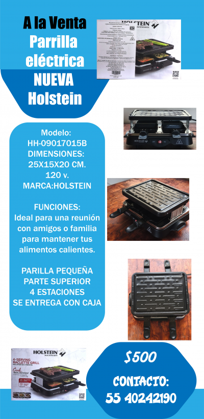 Parilla electríca Holstein modelo Hh-09017015b