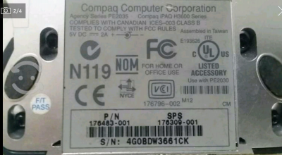 iPaq PDA Base sincronización