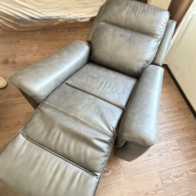 Sillón Reclinable Eléctrico De Piel Gris Grafito,