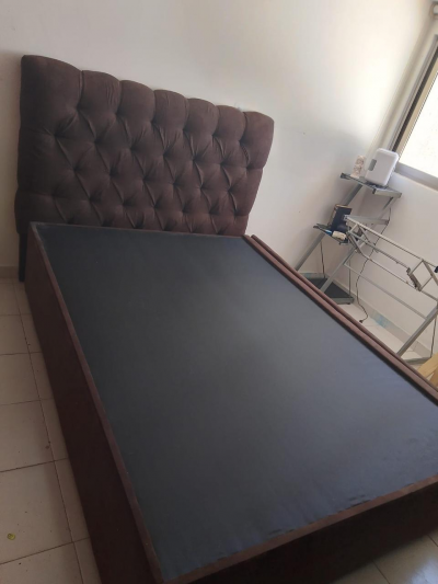 Cabecera y base de cama Matrimonial color chocolate 