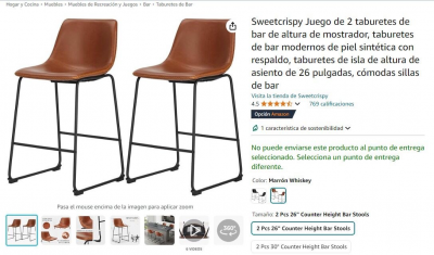 Juego de 2 taburetes para bar