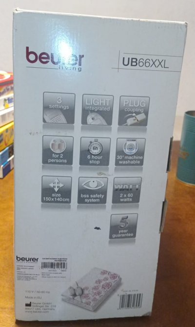 Manta térmica eléctrica XXL Beurer Living (Nueva)