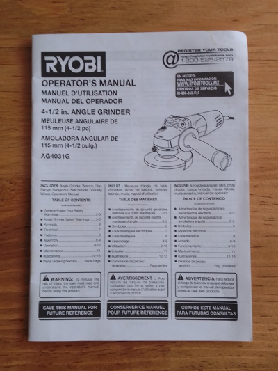 AMOLADORA ANGULAR RYOBI