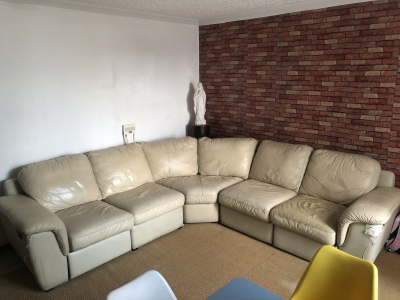 Sala piel auténtica 3 piezas 