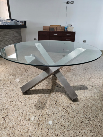 Mesa Antecomedor Vidrio 1.40 mts diametro
