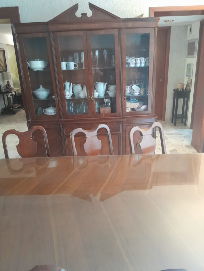 comedor con 7 sillas madera fina