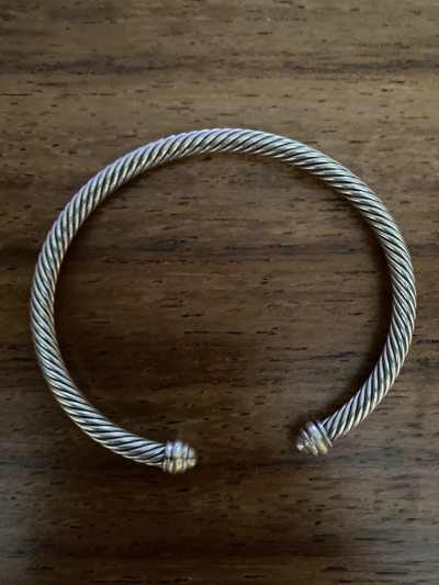 Brazalete David Yurman Cable Classic Plata 925 y Oro 14K – Original