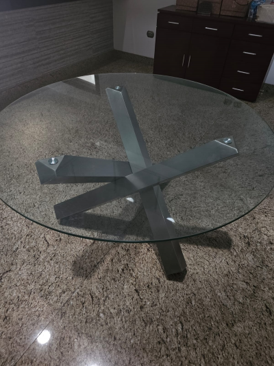 Mesa Antecomedor Vidrio 1.40 mts diametro